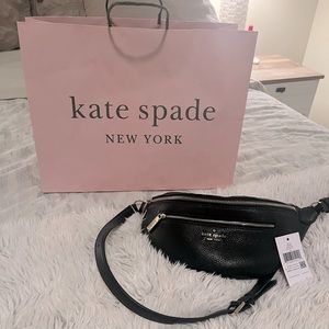 Kate Spade “Leila” Black Leather Belt Bag-NWT